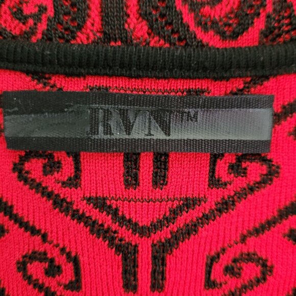 Revolve RVN Geometric Jacquard Sheath Mini Dress Womens Size L Stretchy Bodycon - Picture 6 of 7